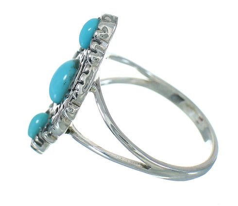 Southwestern Sterling Silver Turquoise Ring Size 5-1/4 YX71450